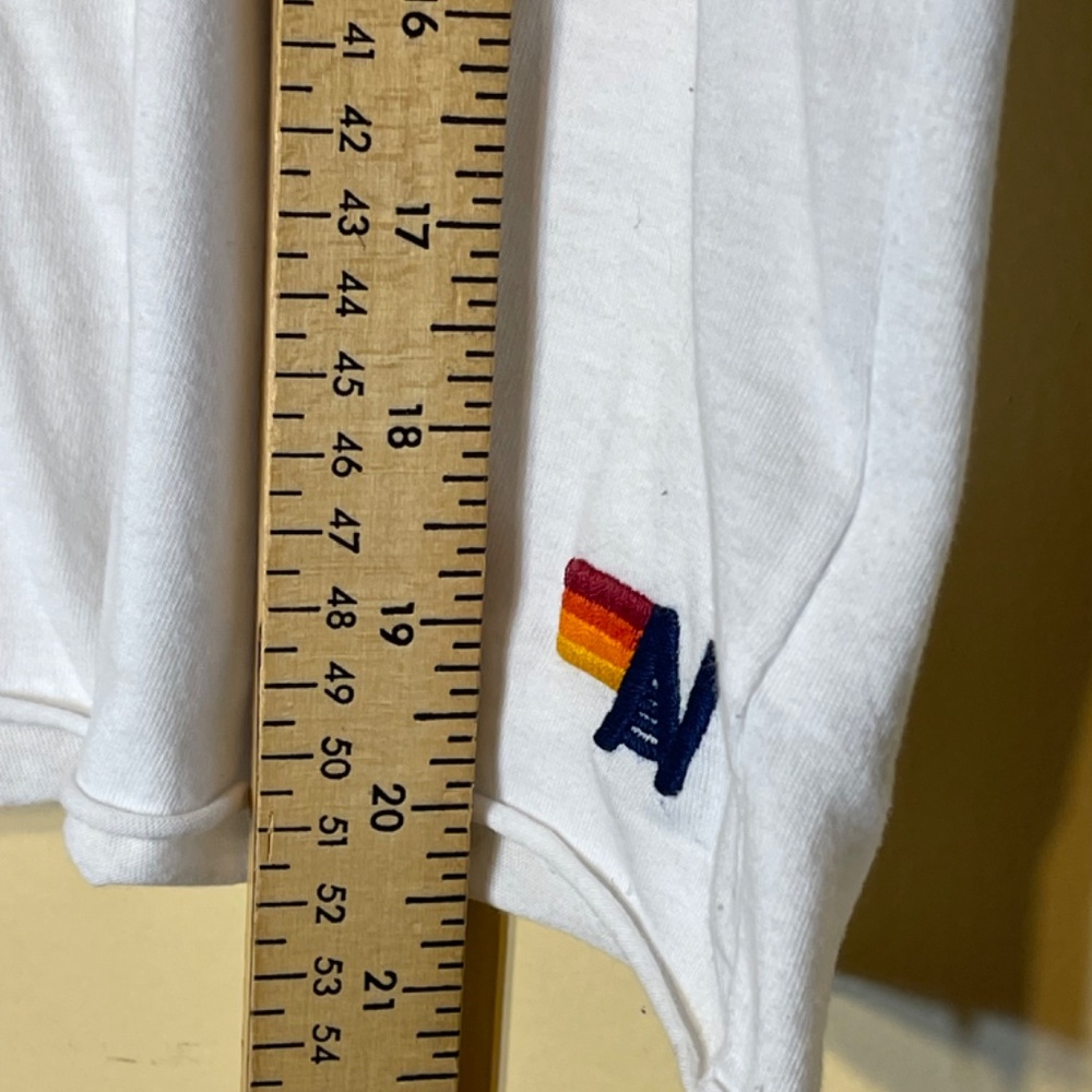 Aviator Nation White Tee with Gold Lightning Bolt - Picture 5 of 7